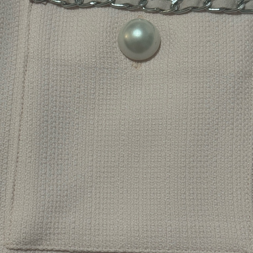 Karl Lagerfeld Pale Pink Sleeveless Shift Dress with Chain Trim - Picture 4 of 6